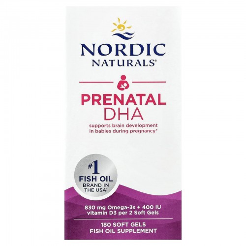Nordic Naturals, Prenatal DHA, пренатальная ДГК, без добавок, 180 капсул Nordic Naturals, Prenatal DHA, пренатальная ДГК, без добавок, 180 капсул